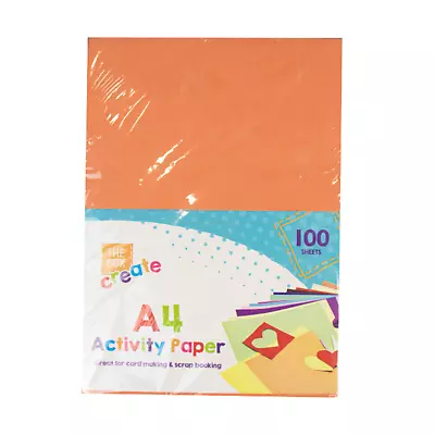 £2.99 • Buy A4 Activity Paper 100 Sheets 60 Gsm Coloured Paper Card Making Scraping Crafting