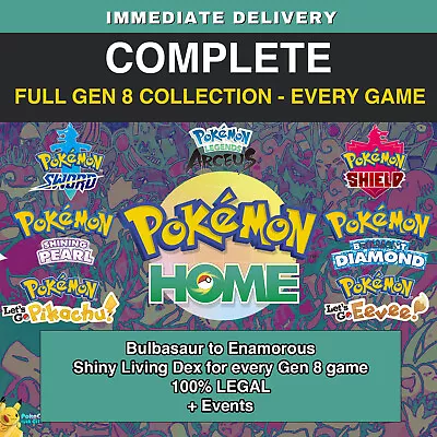 ✨ Pokémon HOME EVERY Shiny Living Pokedex COMPLETE - FOR ALL GEN 8 GAMES! • $59.99