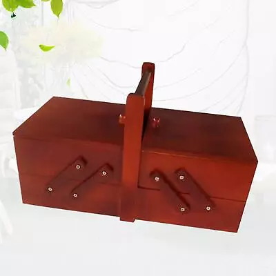 Wood Sewing Box Compartments Thread Accessories Sew Basket For Beginners • $59.39