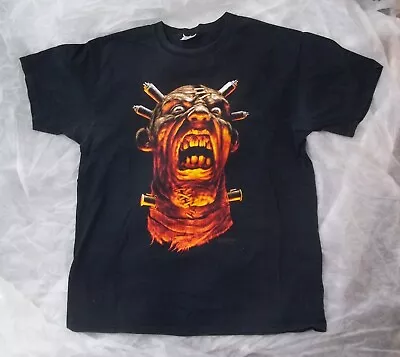 Vintage WES BENSCOTER Horror T-Shirt FRANKENSTEIN Monster  ANVIL Size XL Black • $14.95