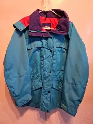 Vintage North Face GORE-TEX Ski Jacket 90s Hooded Mens Large Made In USA Vtg EUC • $68.95