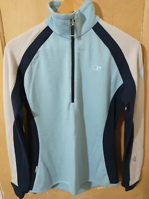 ICEBREAKER GT 260 Merino Wool Full Zip Jacket Top Size Womens M Blue • £36