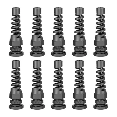 10pcs PG9 Cable Gland Joint Adjustable Locknut With Strain Relief For 4-8mm Dia • $13.51