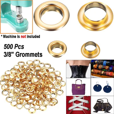 500pcs #2(3/8 ) Grommets Metal Eyelets With Washer Golden Color Two Piece US • $10.99