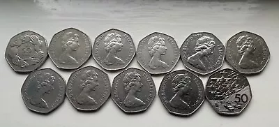 50p Fifty Pence Old/large Coin Job Lot 73767778798081828394/RARE 1970 = • £26