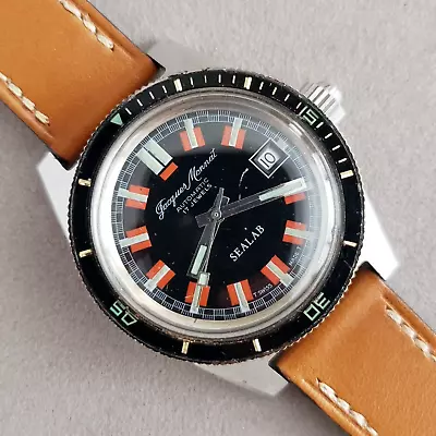 1970s Jacques Monnat  Sealab  Skin Diver Automatic Vintage Watch All Steel 20ATM • $645