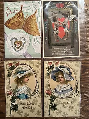 Lot Of Antique Postcards Early 1900s Vintage Embossed Children Valentine’s Day • $10