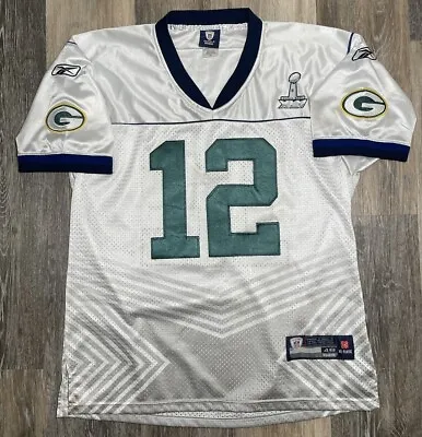 Aaron Rodgers #12 Green Bay Packers NFL Reebok Jersey Sz 48 White All Star • $23.99