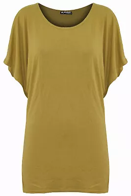 Ladies Womans Plain Off Shoulder Batwing Sleeve Bardot Baggy T-shirt Tee Top • £7.99