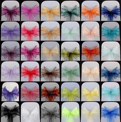 £39.99 • Buy 100 X Organza Sashes, Chair Cover Bow Sash For Sale Uk Seller - Free Postage