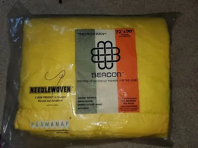 Twin Full Size Beacon  Monterey  Yellow Blanket 72X90  Permanap Perman Vintage  • $40