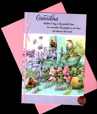 MOTHER'S DAY MARJOLEIN BASTIN Butterflies Bird FOR GRANDMOTHER - Greeting Card   • $3.95