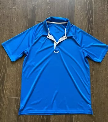 Oakley Polo Mens Extra Large Blue Short Sleeve Golf Hydrolix Performance Stretch • $7.29
