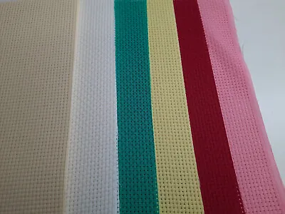 Embroidery Cross Stitch Fabric - Binca - 7 Count - 7 Colours - 25cm X 35 - Aida  • £3.25