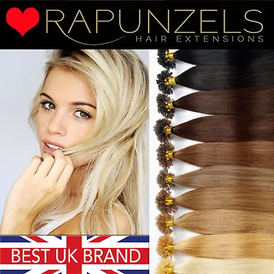 1 Gram U Tip/nail Tip 100% Human Hair Extensions 20  RAPUNZELS Pre Bonded Silky  • £32.99