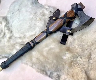 Custom Hand Made Carbon Steel Hunting Viking Hatchet Tomahawk Tactical Axe • $89