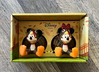 Disney Mickey And Minnie Mouse Thanksgiving Turkey Ceramic Salt Pepper Shakers • $30