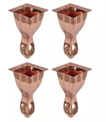 4x Queen Ann Rose Gold Metal Legs For Uk Furniture Chair Sofa Bed Table S35 • £20.89