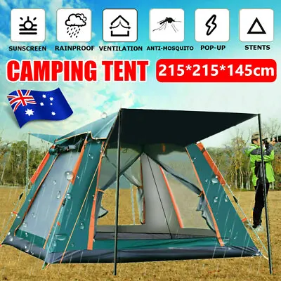 Instant Camping Tent 3-4 Person Auto Pop Up Family Hiking Beach Sun Shade Camp • $55.49