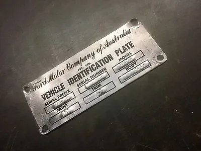 XK XL Ford Falcon Futura Customline & Mainline ID Compliance Plate Tag Stickers • $15.50