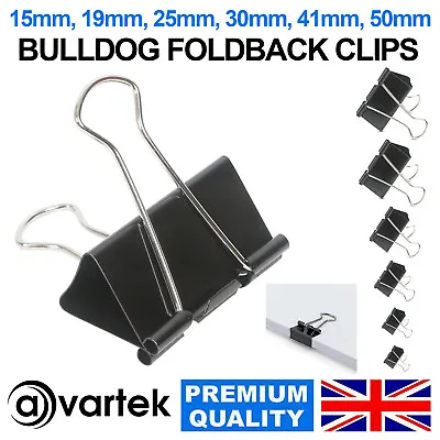 £1.45 • Buy Bulldog Foldback Letter Clips Metal Paper Binder Grip Receipt Filing Binding