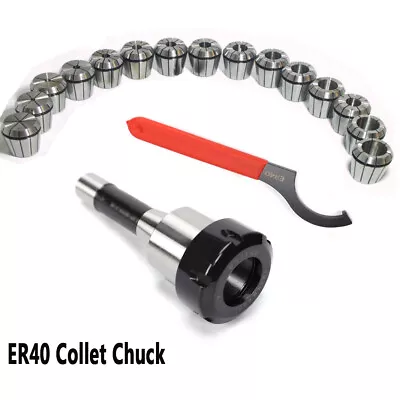 R8 Shank ER40 Collet Chuck W/15Pcs Collets Set 1/8-1  For CNC Milling Machine • $73