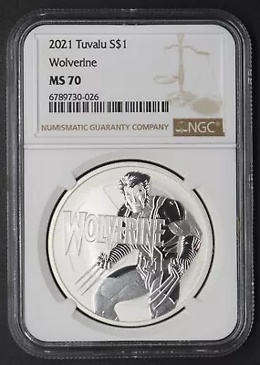 2021 Tuvalu Wolverine Marvel NGC MS70 1oz Silver Coin .9999 - COINGIANTS - • $118.99