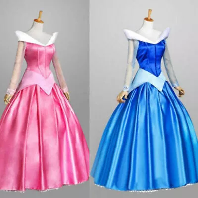 Adult Hot Sleeping Beauty Princess Aurora Costume Party Dress Pink  • $36.90