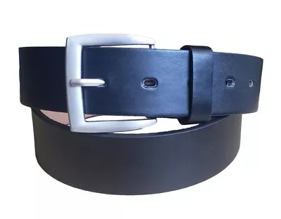 Mens Genuine Leather Casual Black Belt With Screw On Removeable Buckle • $7.95