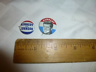 John F. Kennedy JFK And LBJ Lyndon Johnson 1960 Campaign Pin Buttons Political • $14.99