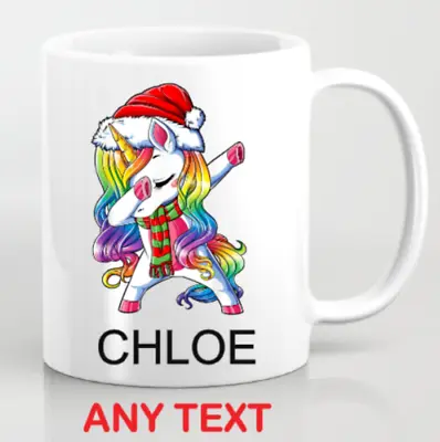 Custom Personalised Unicorn Mug Unique Gift Cup With Custom Text Unicorn Mug • £7.99