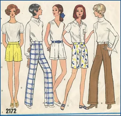 70s Vtg Proportioned Pants Shorts Vogue Basic Design 2172 Pattern W 29 H 40 FF • $4