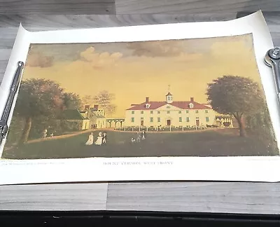 Mount Vernon West Front Home George Washington Fine Art Picture Print 22x15 • $34.98