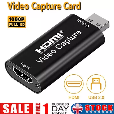 1080P HD Audio Video Capture Card 4K HDMI To USB 2.0 Video Capture Device UK • £7.39