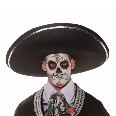 Mariachi Hat Adult Black Sombrero Mexican Hispanic Costume Jumbo Big Large • $39.76