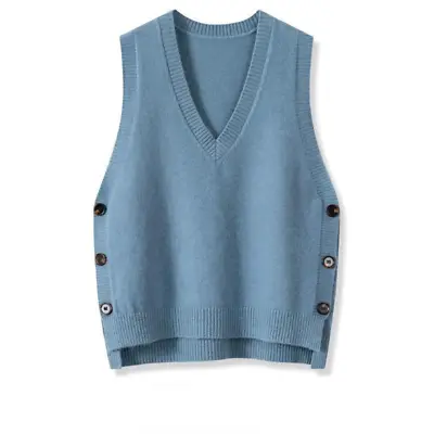 $20.95 • Buy Lady V Neck Tank Tops Sleeveless Retro Jumper Sweater Vest Button Waistcoat Top