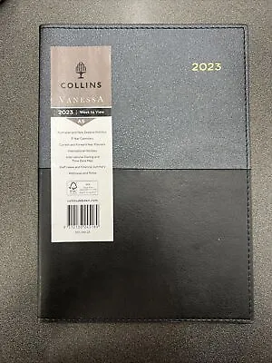 $18.80 • Buy 2023 A5 Black Collins Vanessa Diary Calendar Year Week To View 385.V99