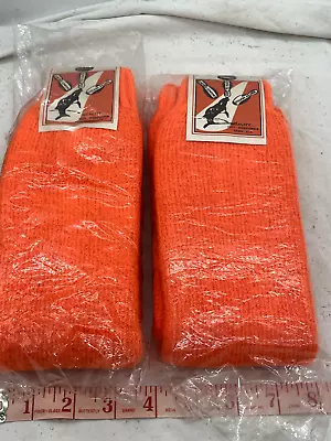 Vintage Orange Hunting Socks Ideal Thermal Mens Warm Winter Orlon 10-15 • $9.99