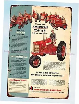 AMELIA SHARPE Vintage Tin Signs International Harvester 1957 Farmall Tractor  • $20.51