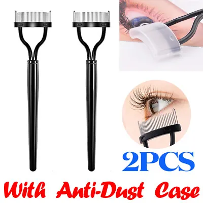 2x Eyelash Comb Lash Separator Mascara Lift Curl Metal Brush Makeup Tool • £3.49