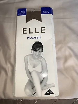 £0.99 • Buy Elle Panache 15 Denier Knee Highs 2 Pairs One Size Barely There Natural Stocking