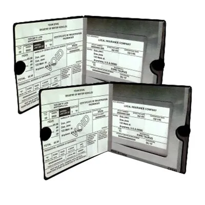 ESSENTIAL Car Auto Insurance Registration BLACK Document Wallet [BUNDLE 2pcs] • $7.65