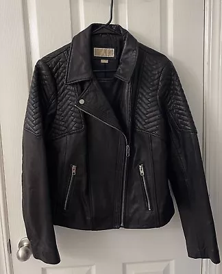 Michael Kors Women’s Black Leather Jacket Size XL EUC • $92.50