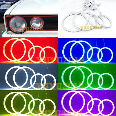 RGB Halo Ring For Volkswagen Golf Mk1 Mk2 GTI Euro Headlight Fog Light Bluetooth • $66.59