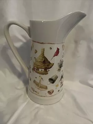 Marjolein Bastin 10  Tall WATER PITCHER Nature's Sketchbook BIRDHOUSES Hallmark • $12