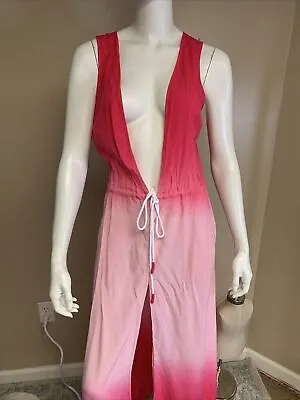 Women’s Echo Beach Cover Up  Maxi Breeze Dress Ombre  Medium Cotton(ZZ)  #76 • $16.24