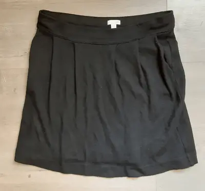 J Jill Black Mini Skirt Wool Blend Elastic Waist M 32  Waist 20  Length • $14