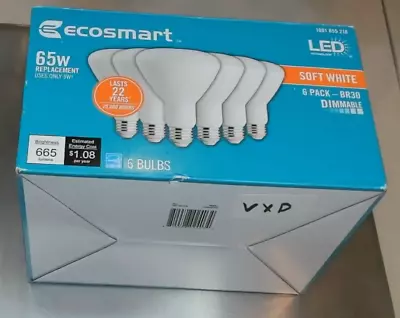 EcoSmart 65W / 65 Watt Replacement LED BR30 Dimmable Soft White (2700K) • $26.59