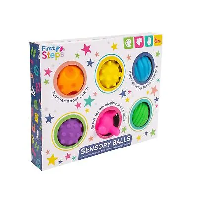 Pack Of 6 Baby Sensory Balls Textured Coloured Engaging Toys 6 Months Plus • £8.99