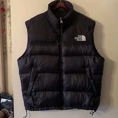 Vintage THE NORTH FACE Nuptse Black Down Puffer Vest ~ Great Condition! • $99